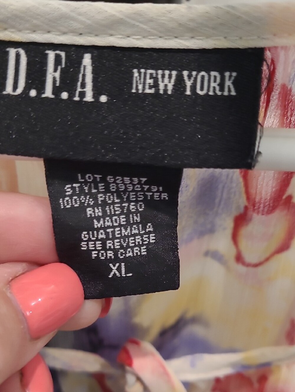D.F.A. New York Sheer Watercolor Floral Blouse - Multicolor - Picture 2 of 3